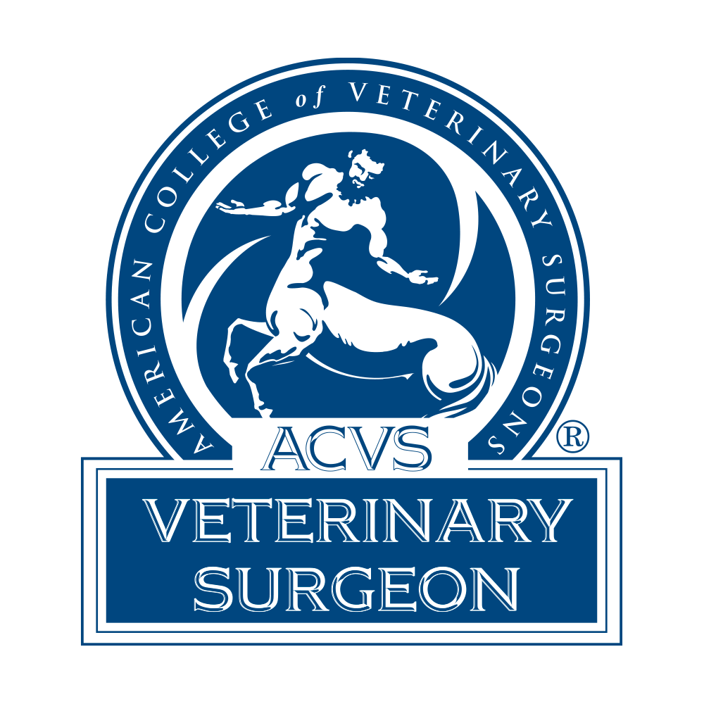 ACVS board-certified veterinary surgeon credential, Dr. Diana Jones, PETSURG and ER4PETS, San Diego, CA American College of Veterinary Surgeons ACVS board certification seal, confirming PETSURG and ER4PETS founder Dr. Diana Jones as a Diplomate veterinary surgeon serving San Diego, CA