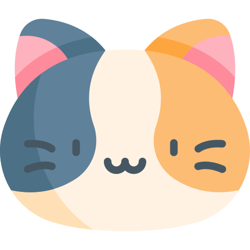 Cat care icon for feline emergency and surgical services, PETSURG and ER4PETS, San Diego, CA Illustrated icon of a calico cat face representing feline veterinary care and cat emergency services in San Diego, CA